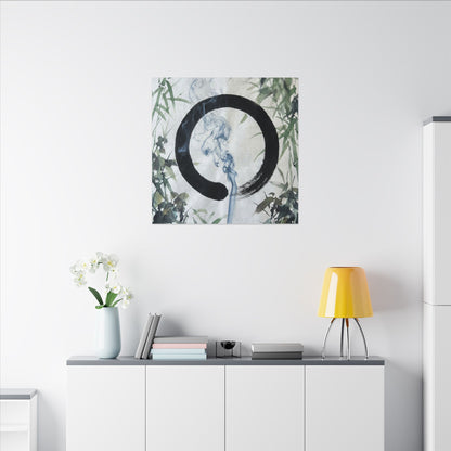 Zen Incense Smoke in Moonlight | Enso Canvas Art