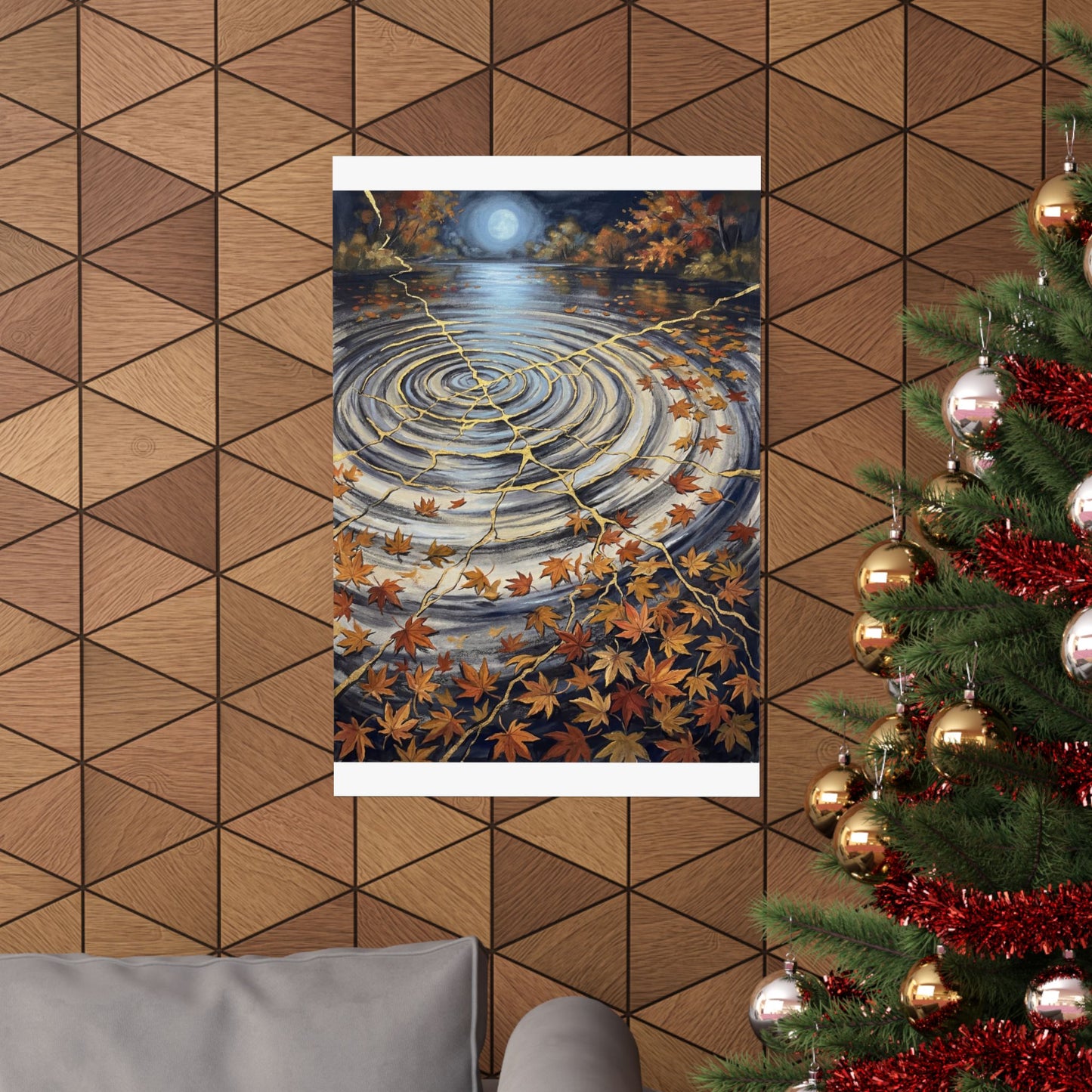 Water Ripple Gold Repair Wall Art Print | Philosophical Kintsugi Art