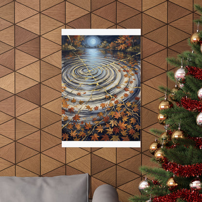 Water Ripple Gold Repair Wall Art Print | Philosophical Kintsugi Art