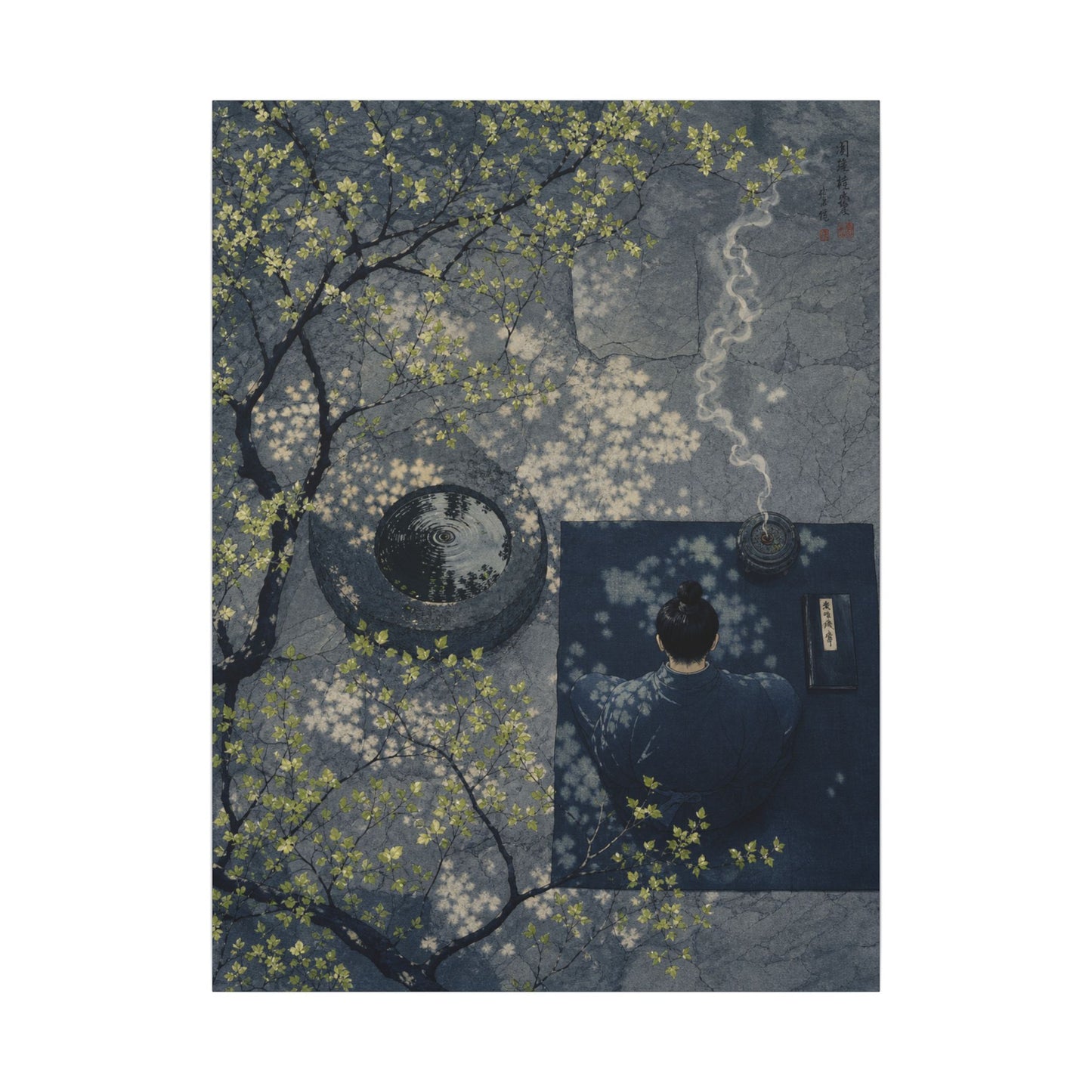 Spring Incense Smoke Ukiyo E Inspired Canvas Art | Tranquil Decor