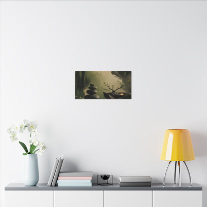 River Stones Spring Canvas Art | Zen Contemplative Design