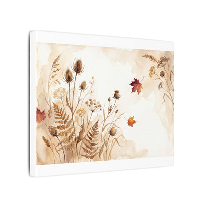 Dried Flowers Canvas Art | Autumn Japandi Watercolor Art