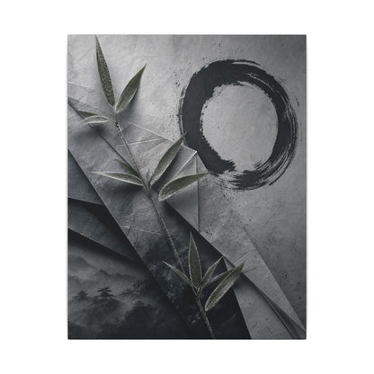 Winter Paper Fold Enso Canvas Art | Serene Decor