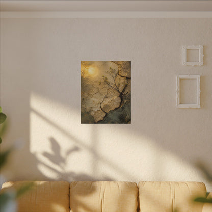 Cracked Earth Spring Canvas Art | Japandi Warm Design