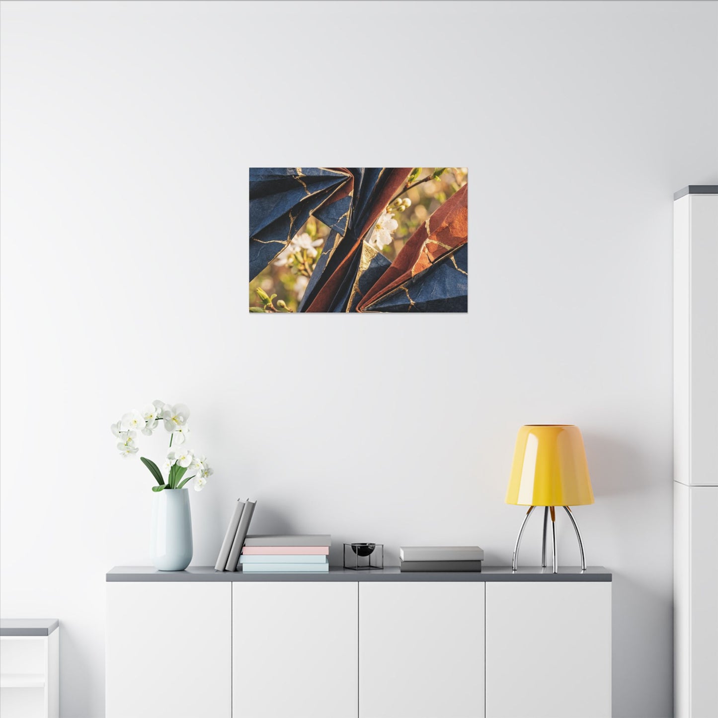 Golden Hour Paper Fold Canvas Art - Kintsugi Ma
