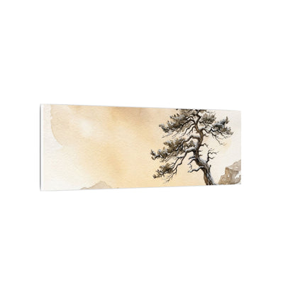 Pine Tree Canvas Art | Winter Japandi Watercolor Art