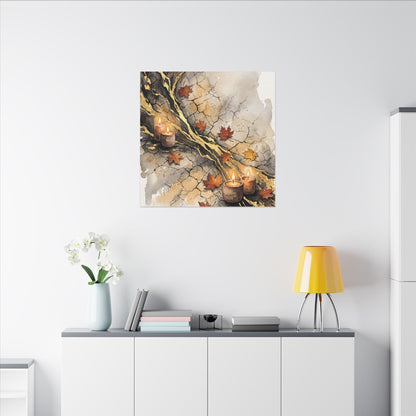 Cracked Earth Autumn Canvas Art | Japandi Warm Design