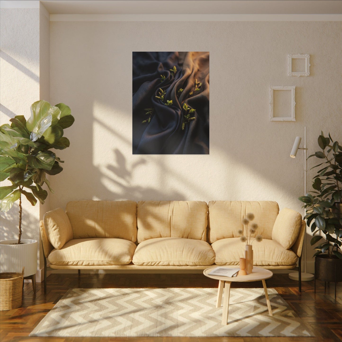 Spring Silk Drape Moody Minimal Canvas Art | Luxurious Decor