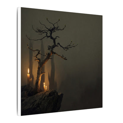Ma Pine Tree Canvas Art - Dark Japandi Shadow Zen