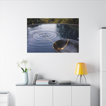 Kintsugi Water Ripple in Overcast | Broken Beauty Canvas Art