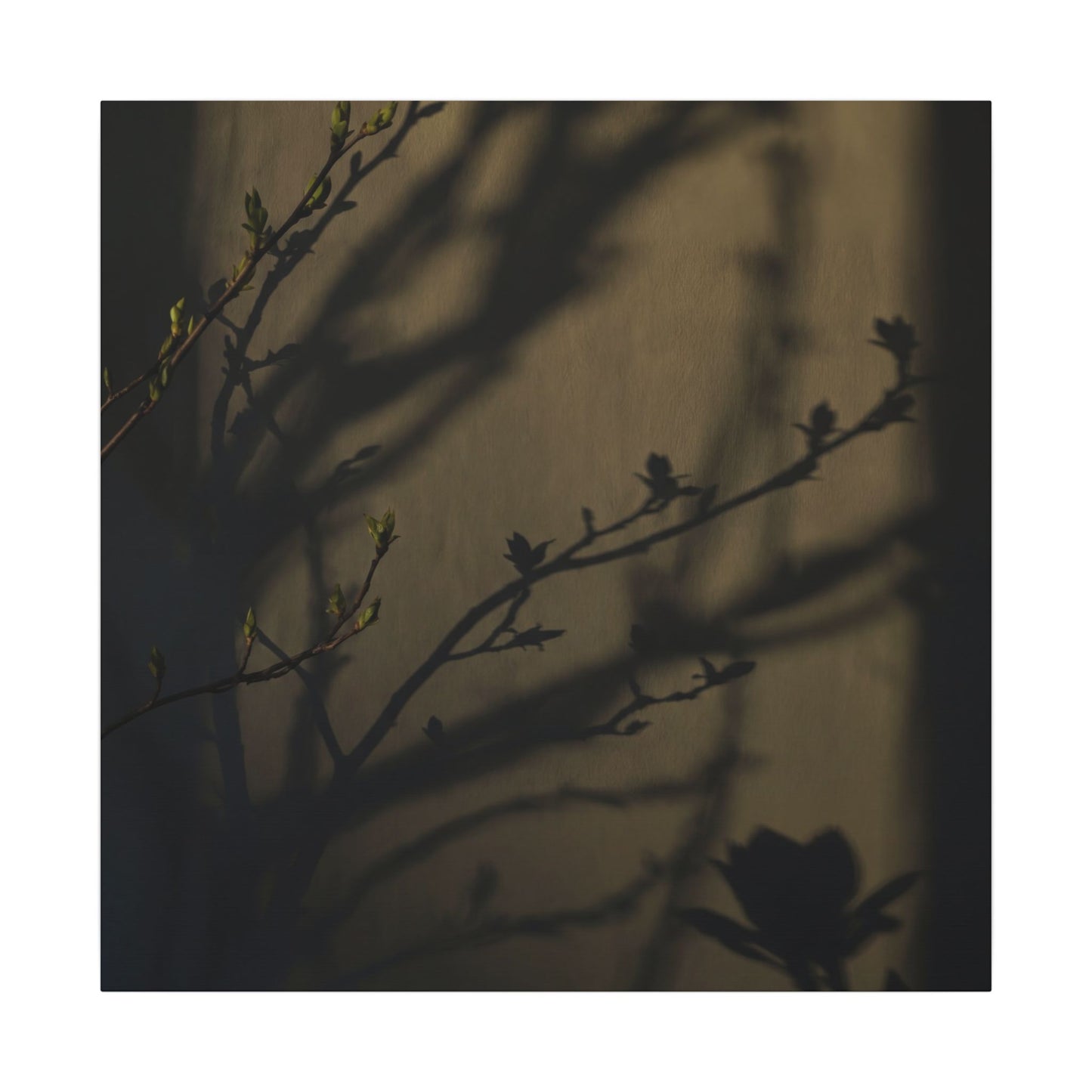 Seijaku Shadow Play Canvas Art - Dark Japandi Charcoal Ink