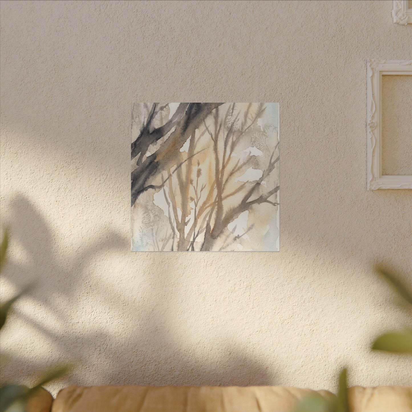 Ma Shadow Play Canvas Art - Japandi Watercolor