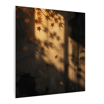 Shadow Play Canvas Art | Autumn Dark Japandi Charcoal Ink Art