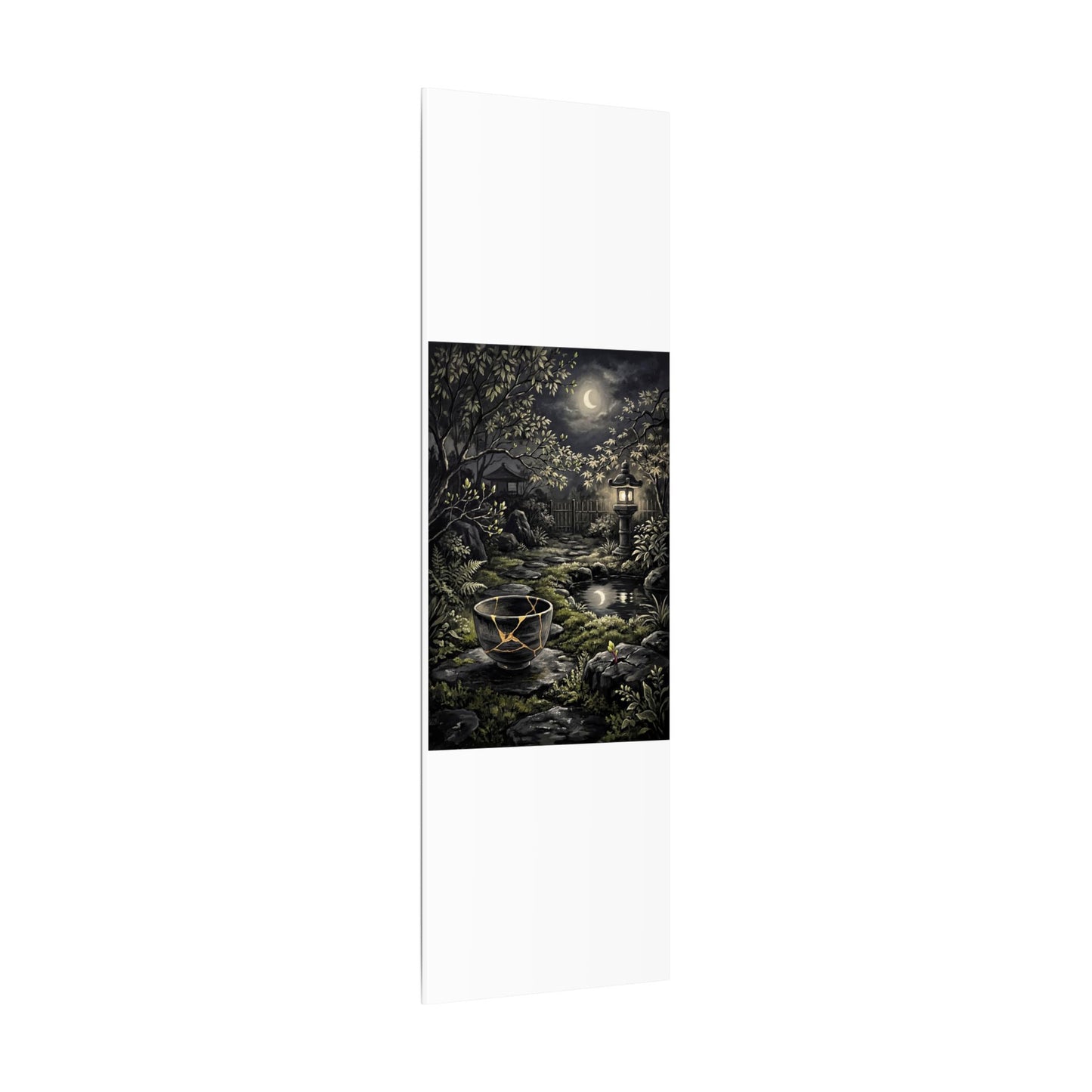 Kintsugi Moonlit Garden in Dappled | Gold Repair Canvas Art