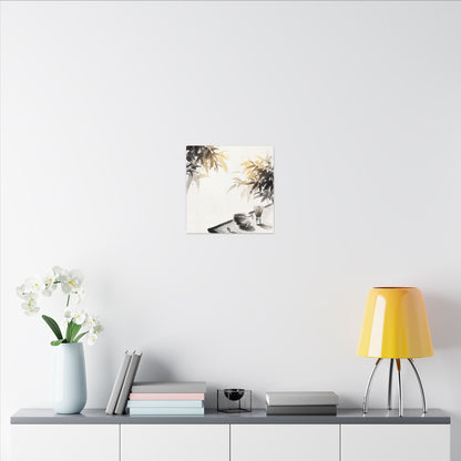 Tea Ceremony Sumi E Canvas Art | Serene Zen Art
