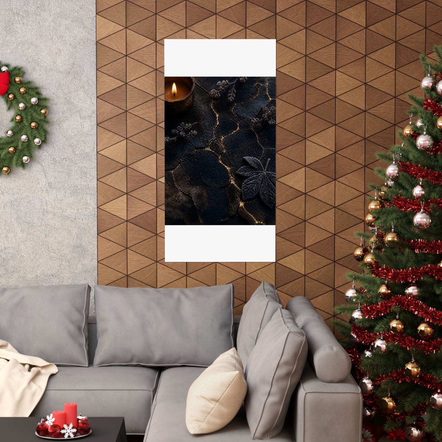 Luxurious Cracked Earth Wall Art Print - Moody Minimal Dark Japandi