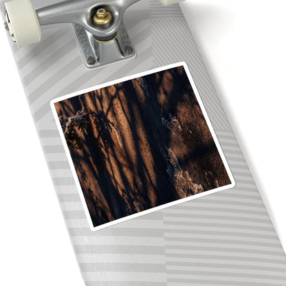 Golden Hour Shadow Play Sticker - Dark Japandi Fukinsei Art Print