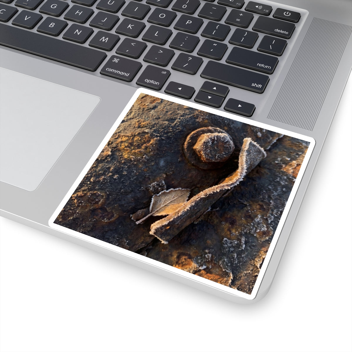 Rust Patina Winter Sticker | Dark Japandi Luxurious Design Art Print