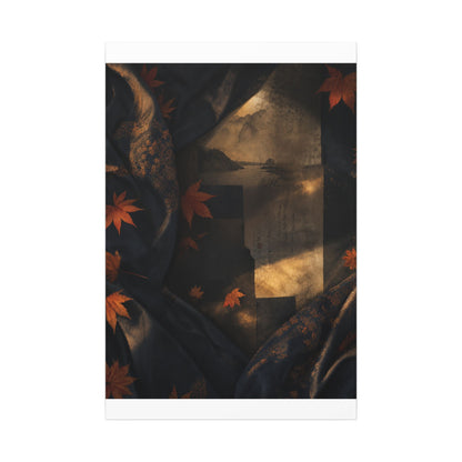 Autumn Silk Drape Shadow Zen Canvas Art | Bold Decor