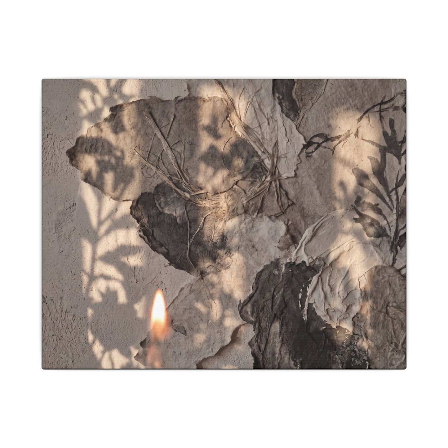 Shadow Play Summer Canvas Art | Japandi Elegant Design