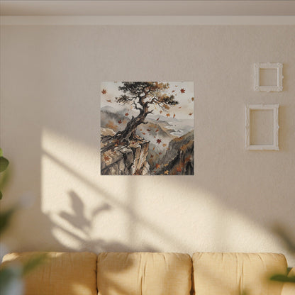 Autumn Pine Tree Watercolor Canvas Art | Warm Decor