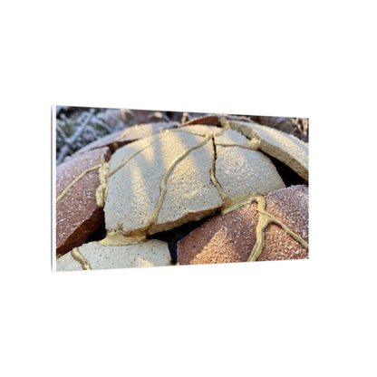 Broken Pottery Crackle Gold Canvas Art | Healing Kintsugi Art