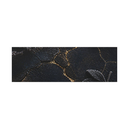 Candlelight Cracked Earth Canvas Art - Dark Japandi Ma