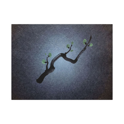 Ink Brushstroke Canvas Art | Spring Dark Japandi Moody Minimal Art