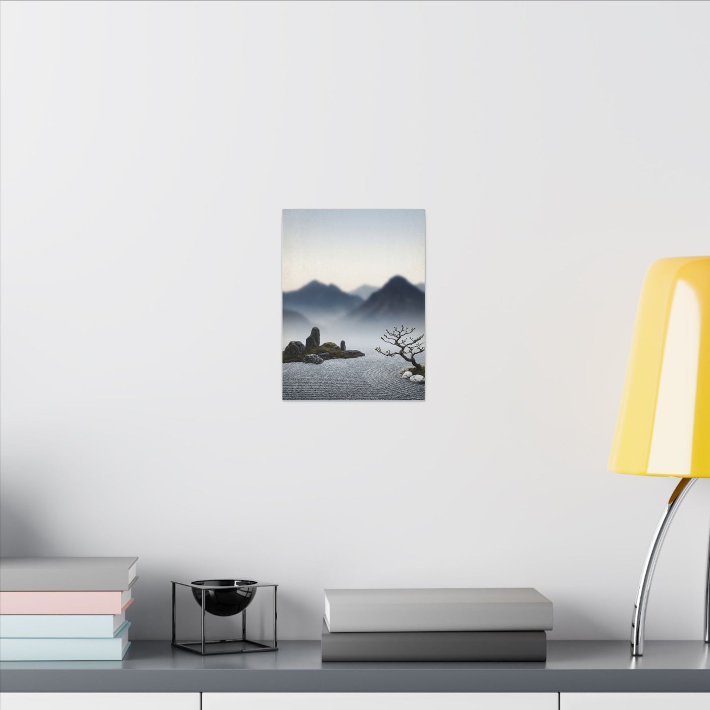 Mountain Mist Karesansui Canvas Art | Contemplative Zen Art