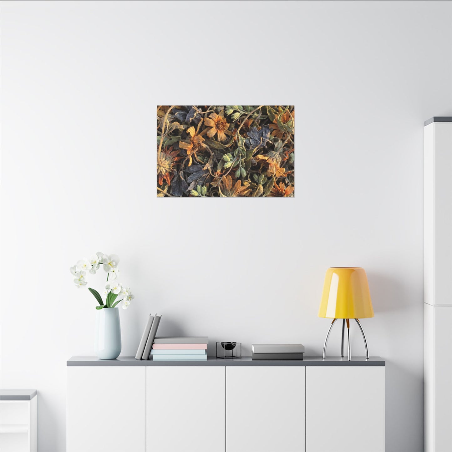 Spring Dried Flowers Japanese Pattern Canvas Art | Warm Decor
