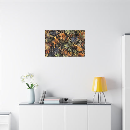 Spring Dried Flowers Japanese Pattern Canvas Art | Warm Decor