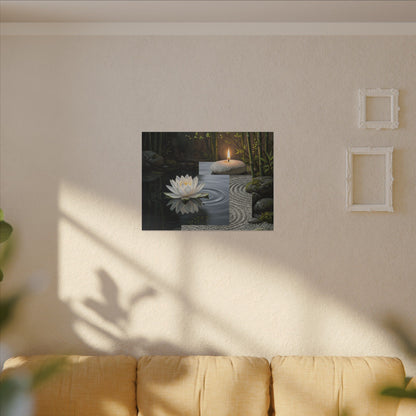 Candlelight Lotus Flower Canvas Art - Zen Kanso
