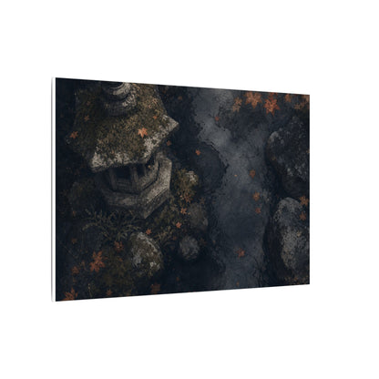 Stone Lantern Canvas Art | Autumn Japandi Texture Art
