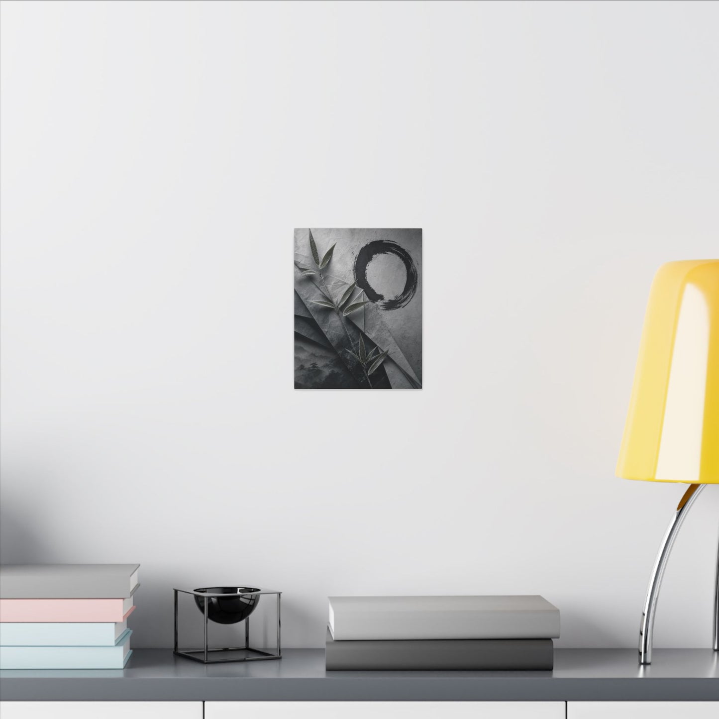 Winter Paper Fold Enso Canvas Art | Serene Decor