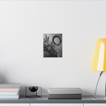 Winter Paper Fold Enso Canvas Art | Serene Decor
