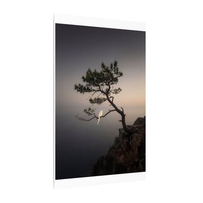 Dawn Pine Tree Canvas Art - Dark Japandi Datsuzoku