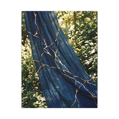 Resilient Silk Drape Canvas Art - Gold Repair Kintsugi