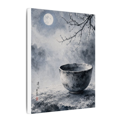Seijaku Ceramic Bowl Canvas Art - Zen Sumi E