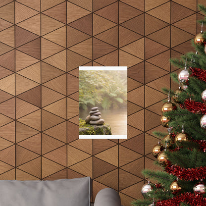 River Stones Summer Wall Art Print | Japandi Cozy Design