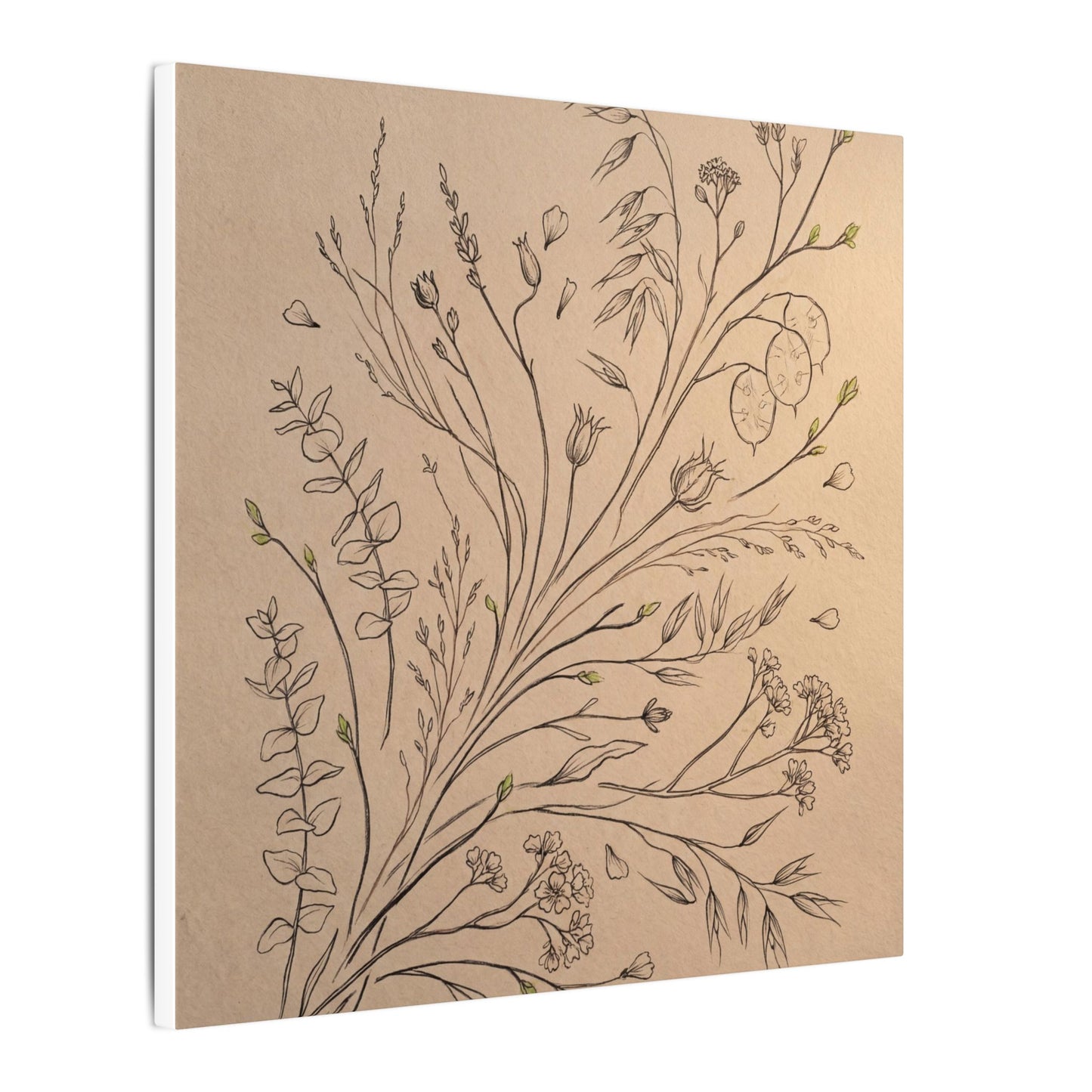 Dried Flowers Canvas Art | Spring Japandi Minimal Line Art