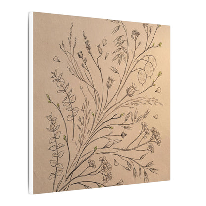 Dried Flowers Canvas Art | Spring Japandi Minimal Line Art