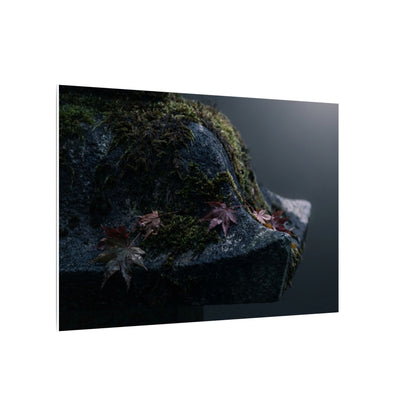 Stone Lantern Moody Minimal Canvas Art | Sophisticated Dark Japandi Art