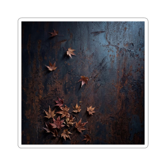 Rust Patina Shadow Zen Sticker | Sophisticated Dark Japandi Art