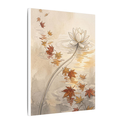 Lotus Flower Canvas Art | Autumn Japandi Minimal Line Art