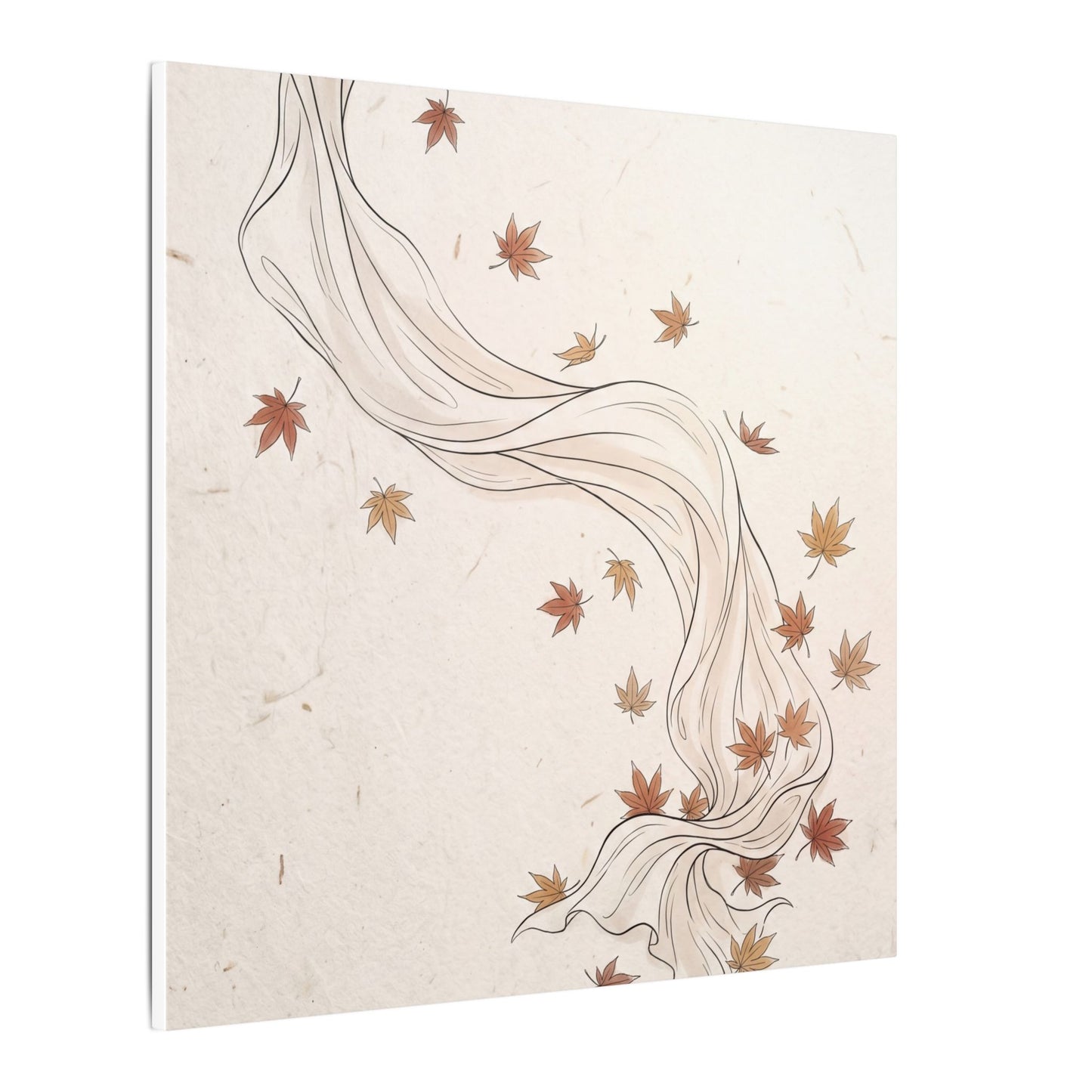 Japandi Silk Drape in Dawn | Minimal Line Canvas Art