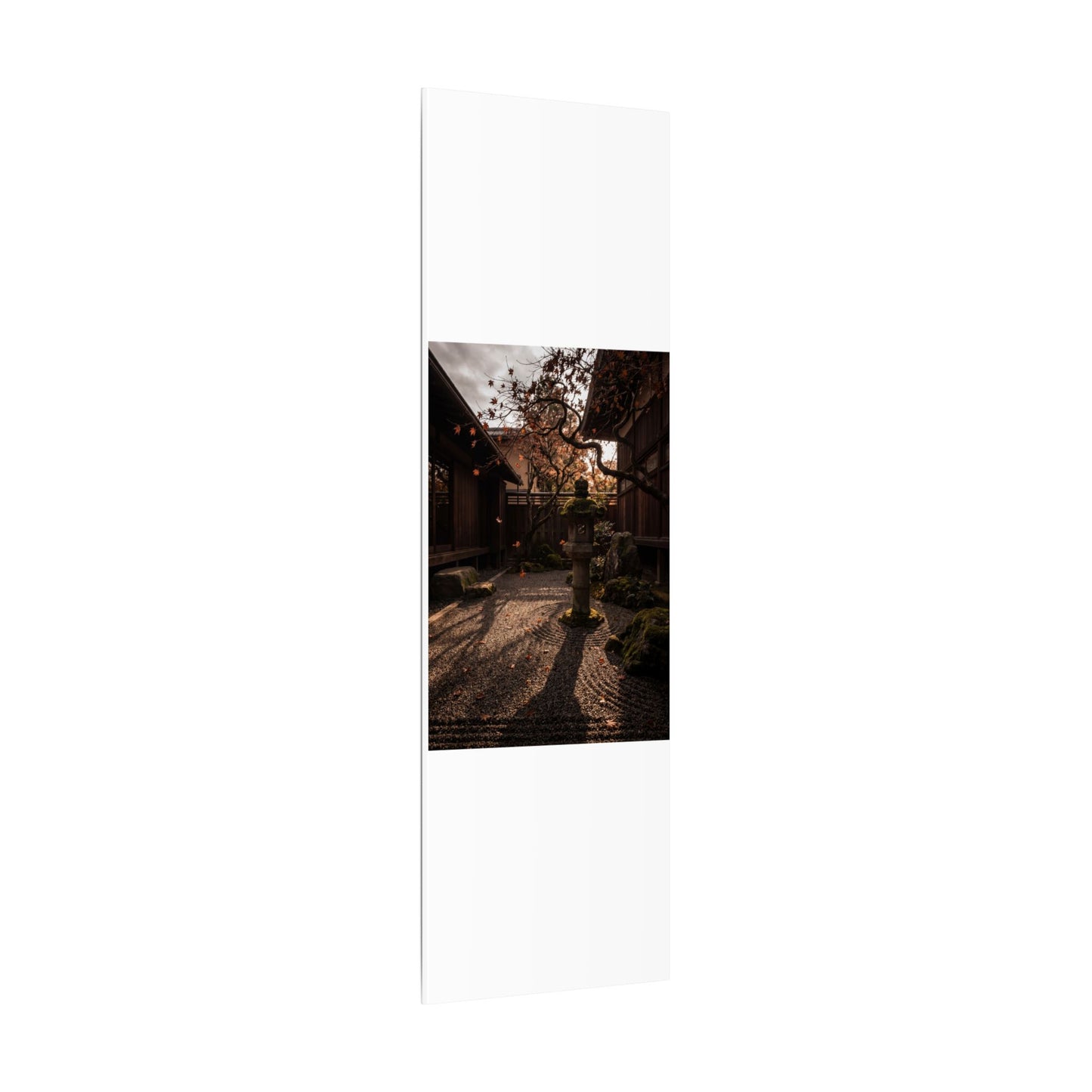 Seijaku Stone Lantern Canvas Art - Dark Japandi Shadow Zen
