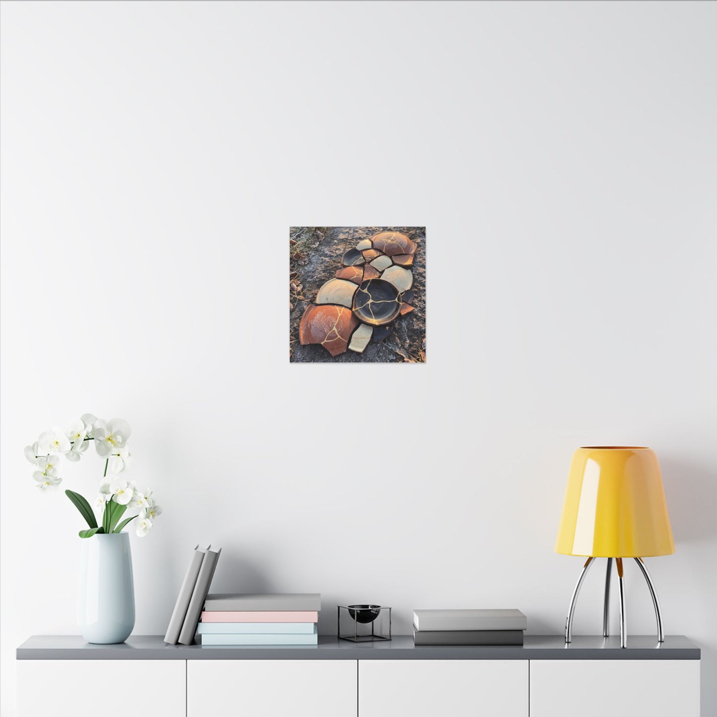 Winter Broken Pottery Gold Vein Canvas Art | Beautiful Decor
