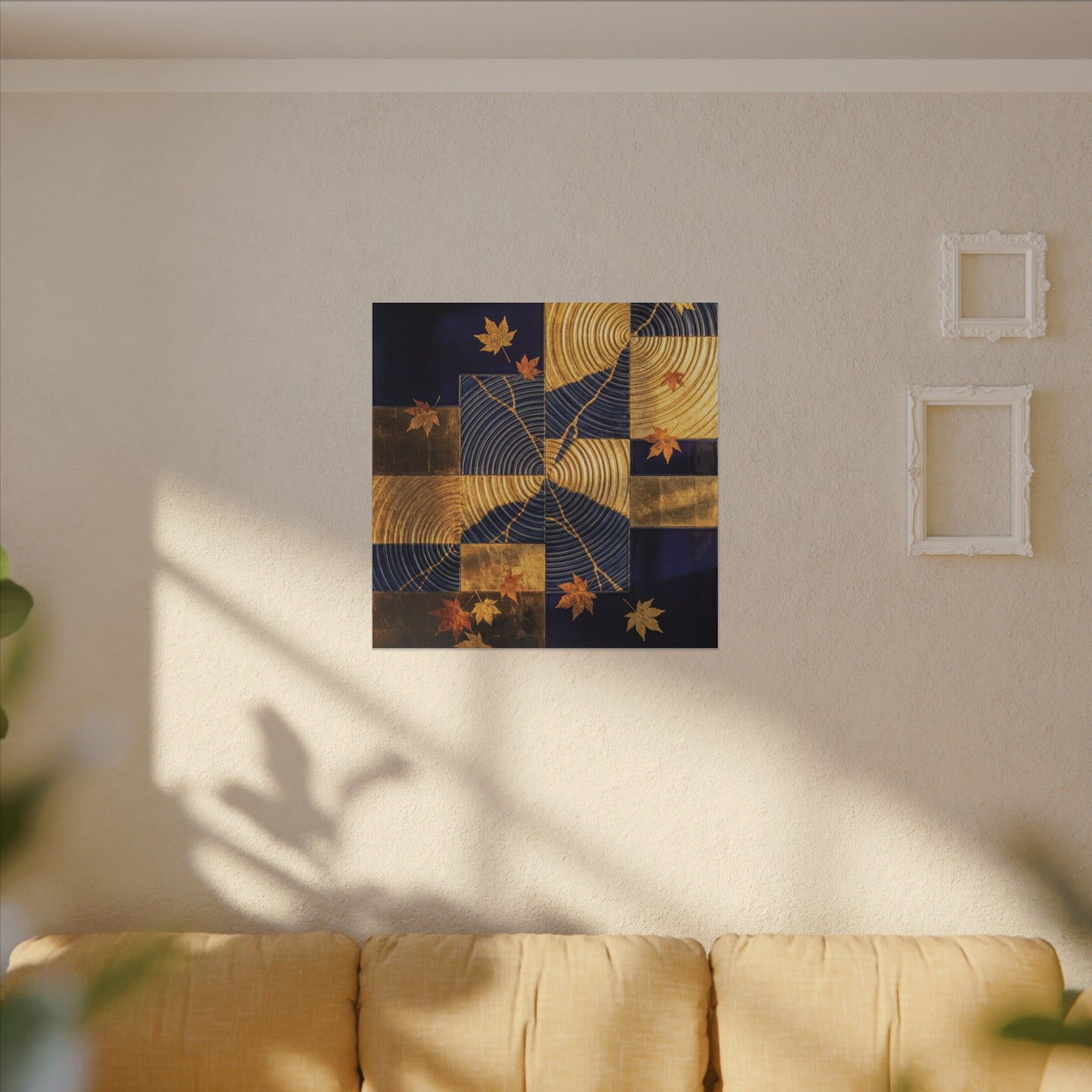 Autumn Water Ripple Crackle Gold Canvas Art | Artful Decor