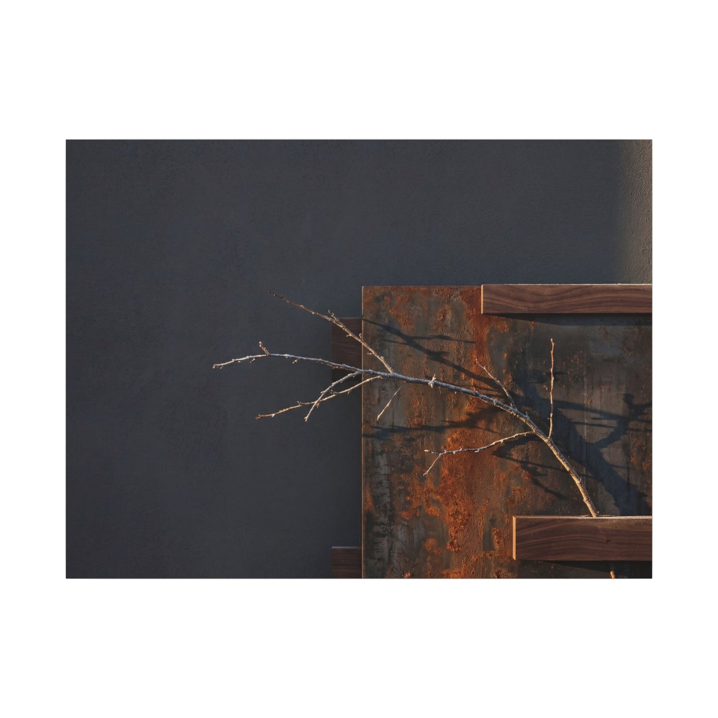 Ma Rust Patina Canvas Art - Dark Japandi Dark Texture