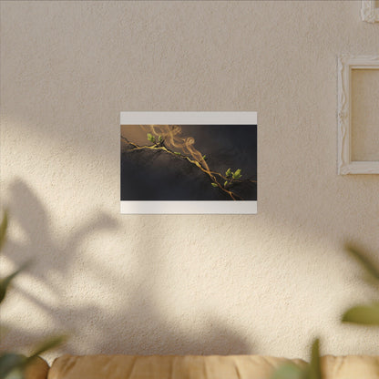Spring Incense Smoke Gold Vein Canvas Art | Healing Decor